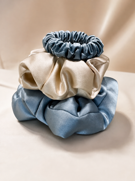 Set of 3 Pure Mulberry Silk Scrunchies