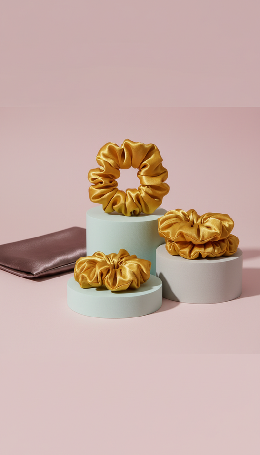 Golden Hour satin scrunchie
